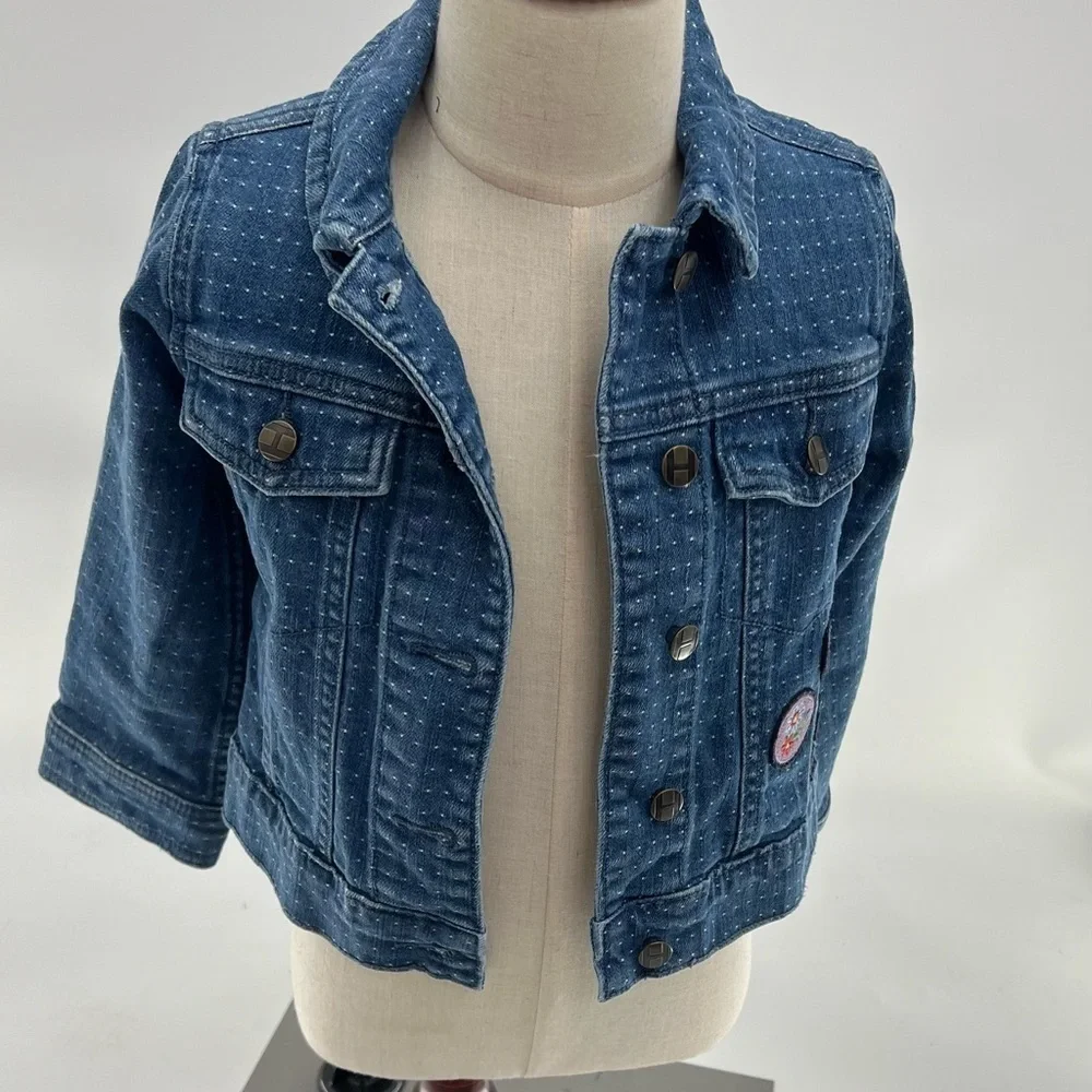 Hanna Andersson Jean Jacket with Patch Details - Size 100 (US Size 4)